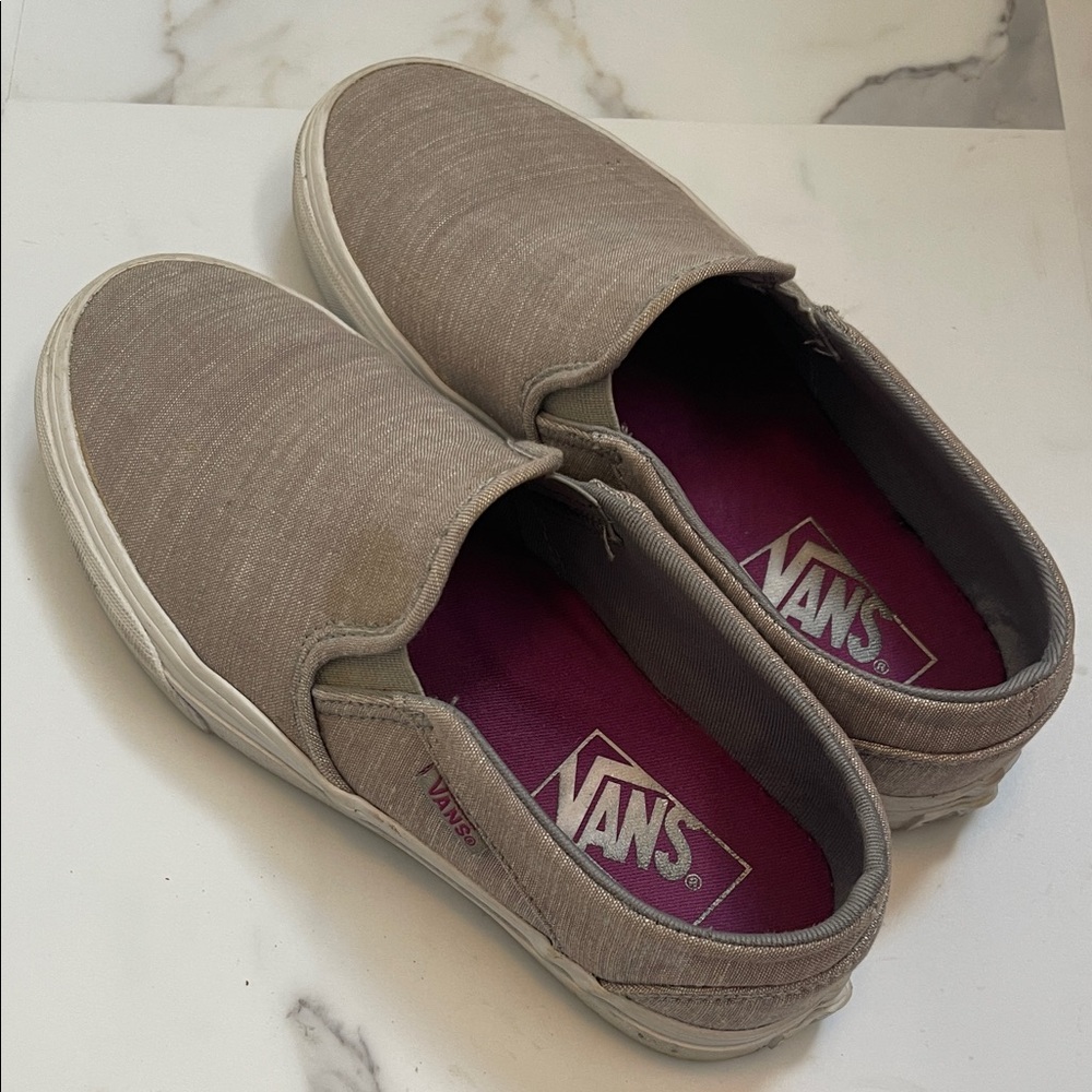 Vans Women’s Gray Slip-On Loafers